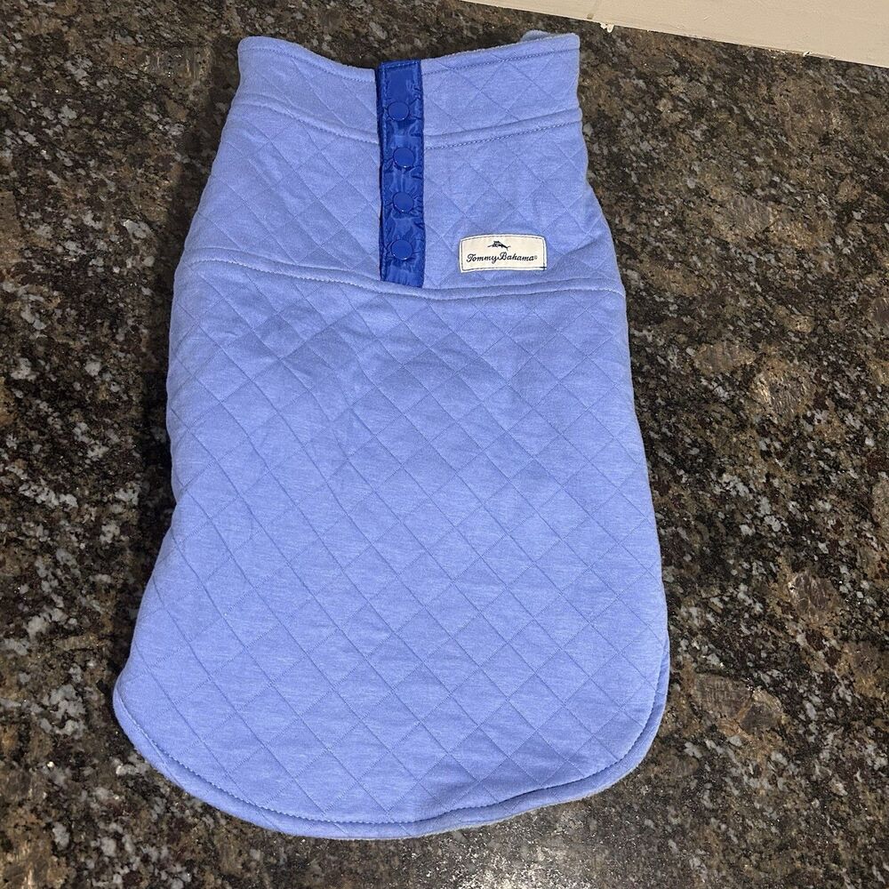 Tommy Bahama Pet Quilted Sweater Shirt Blue Medium K9 Wear Dog